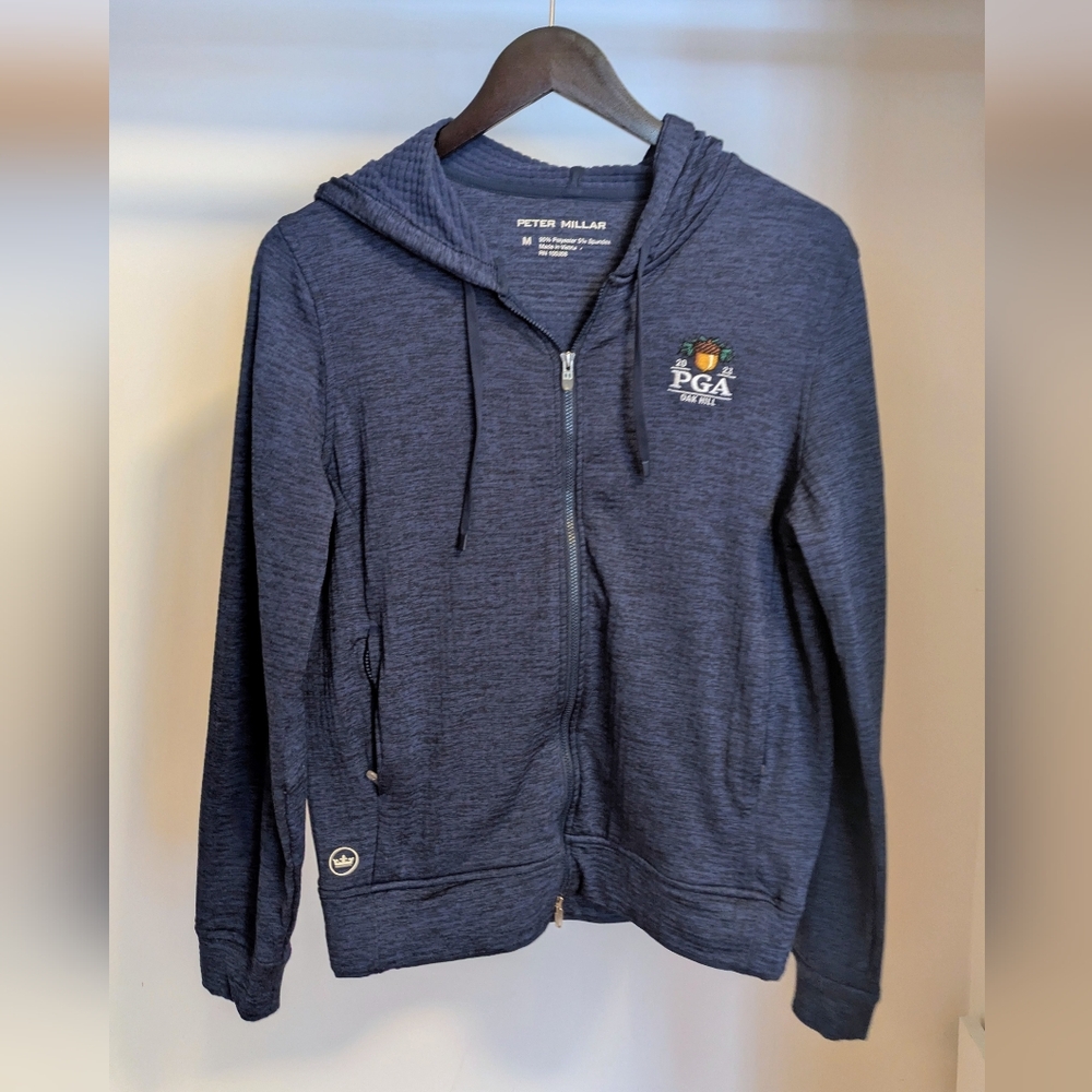 Peter Millar Maven performance full zip hoodie PGA 2023 Golf jacket size medium